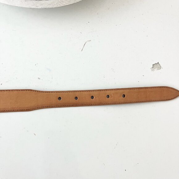 NEW Rod Patrick Boots Mens Western Belt 1.5 in Sz 28 Tan Horse Leather Taper End - Picture 6 of 8